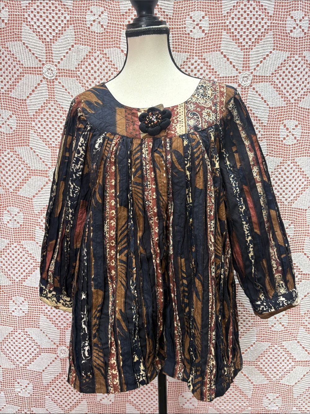 Kerrybrooke Quilted Cotton Boho Jacket Size XL